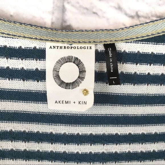 Anthropologie Sylvie Pointelle Striped Tunic Sz L - Picture 4 of 8